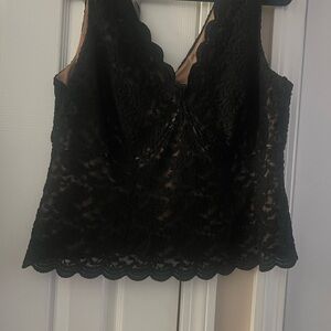 Black Lace Sleeveless Top